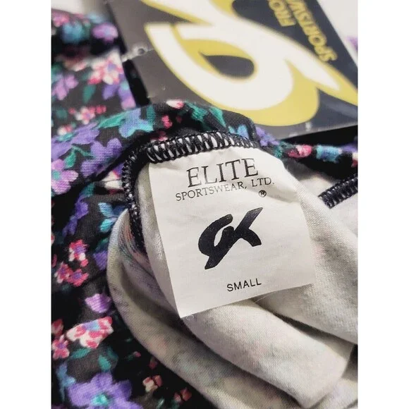 GK Elite VTG Field of Flowers Cotton Blend LS Leotard Bodysuit Purple AS Adult S - Picture 11 of 16
